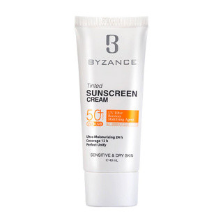 کرم ضد آفتاب رنگی بیزانس با SPF50 مناسب پوست های حساس و خشک حجم 40 میلی لیتر