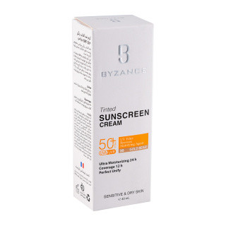 کرم ضد آفتاب رنگی بیزانس با SPF50 مناسب پوست های حساس و خشک حجم 40 میلی لیتر